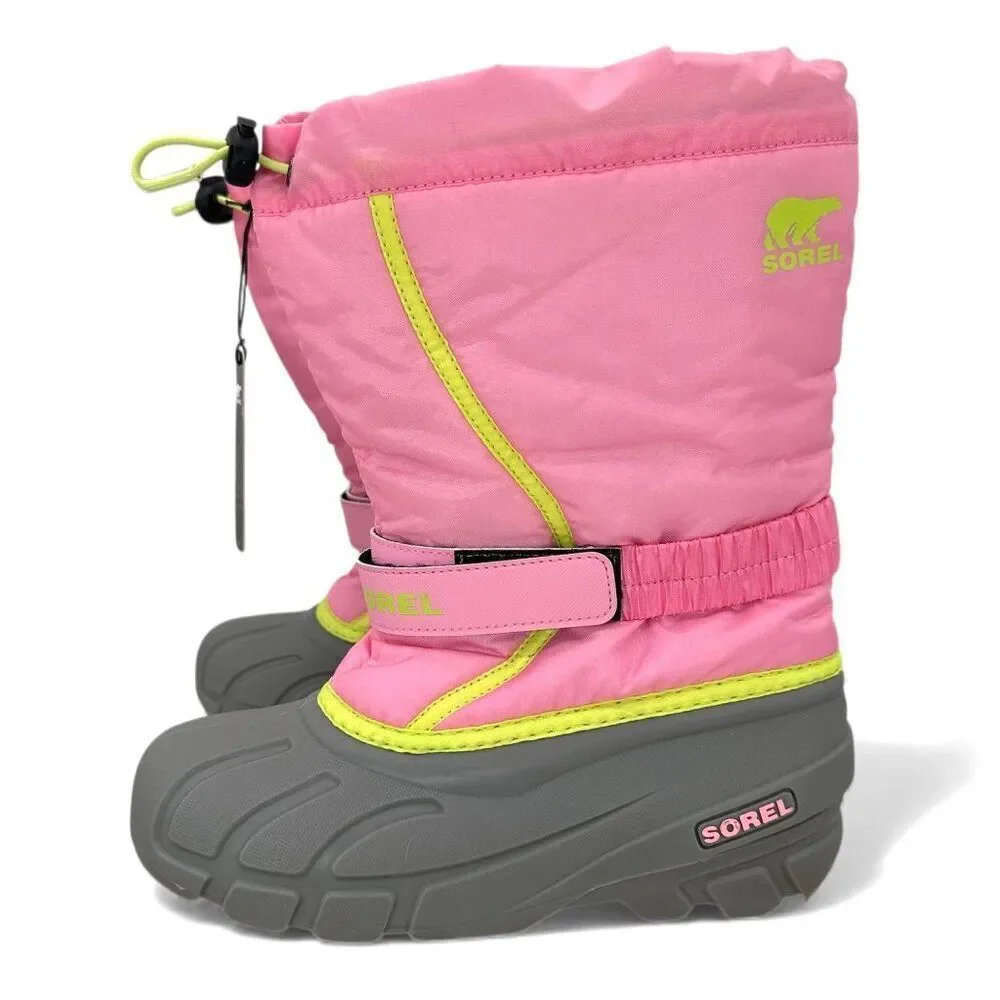 SOREL Flurry Snow Boots Youth 5 Blooming Pink Waterproof Insulated Winter Boots